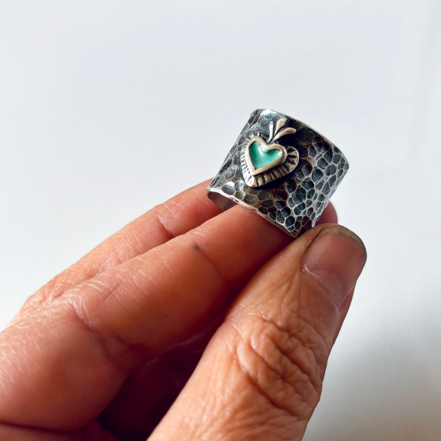 Anillo Corazón Milagrito martillado