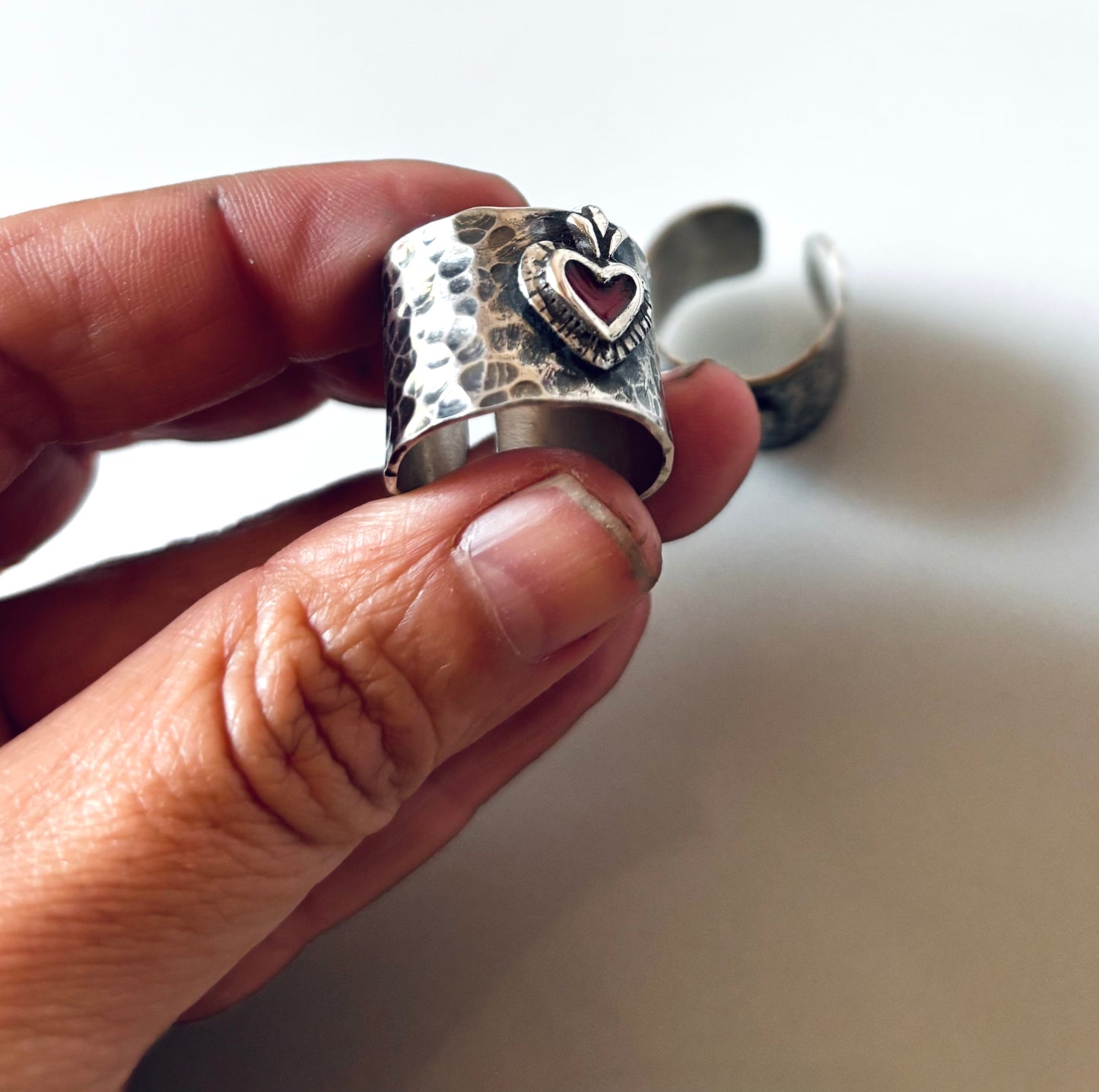 Anillo Corazón Milagrito martillado