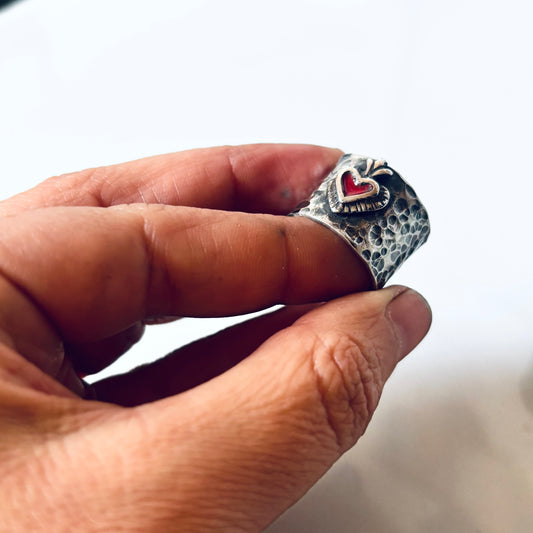 Anillo Corazón Milagrito martillado