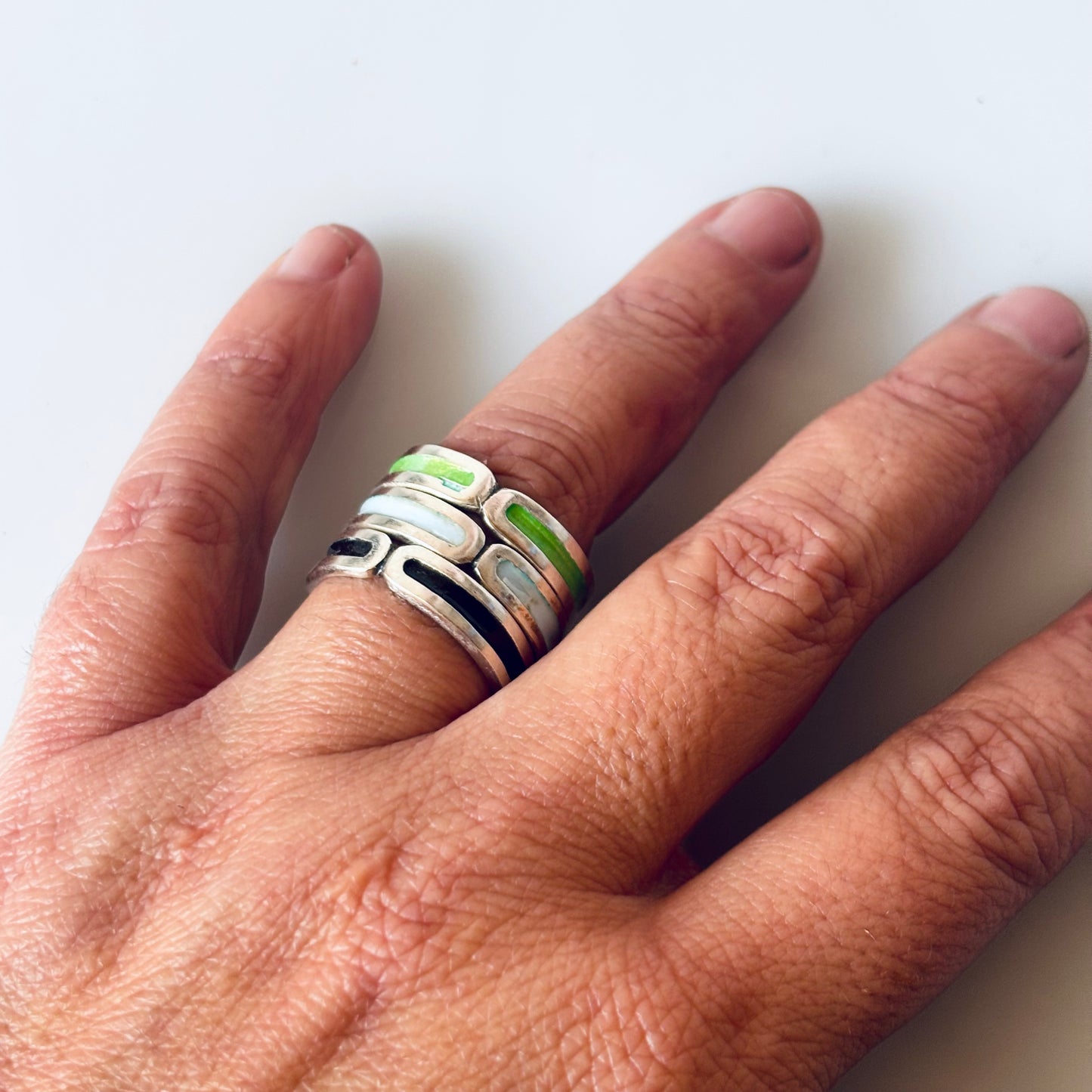 Anillos Línea Mosaico para hombres